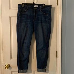 Dark wash modern skinny jeans from Loft